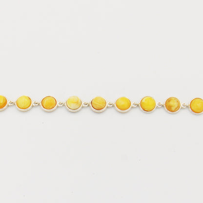 Butterscotch Amber Round Link Bracelet