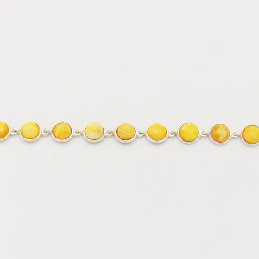Butterscotch Amber Round Link Bracelet