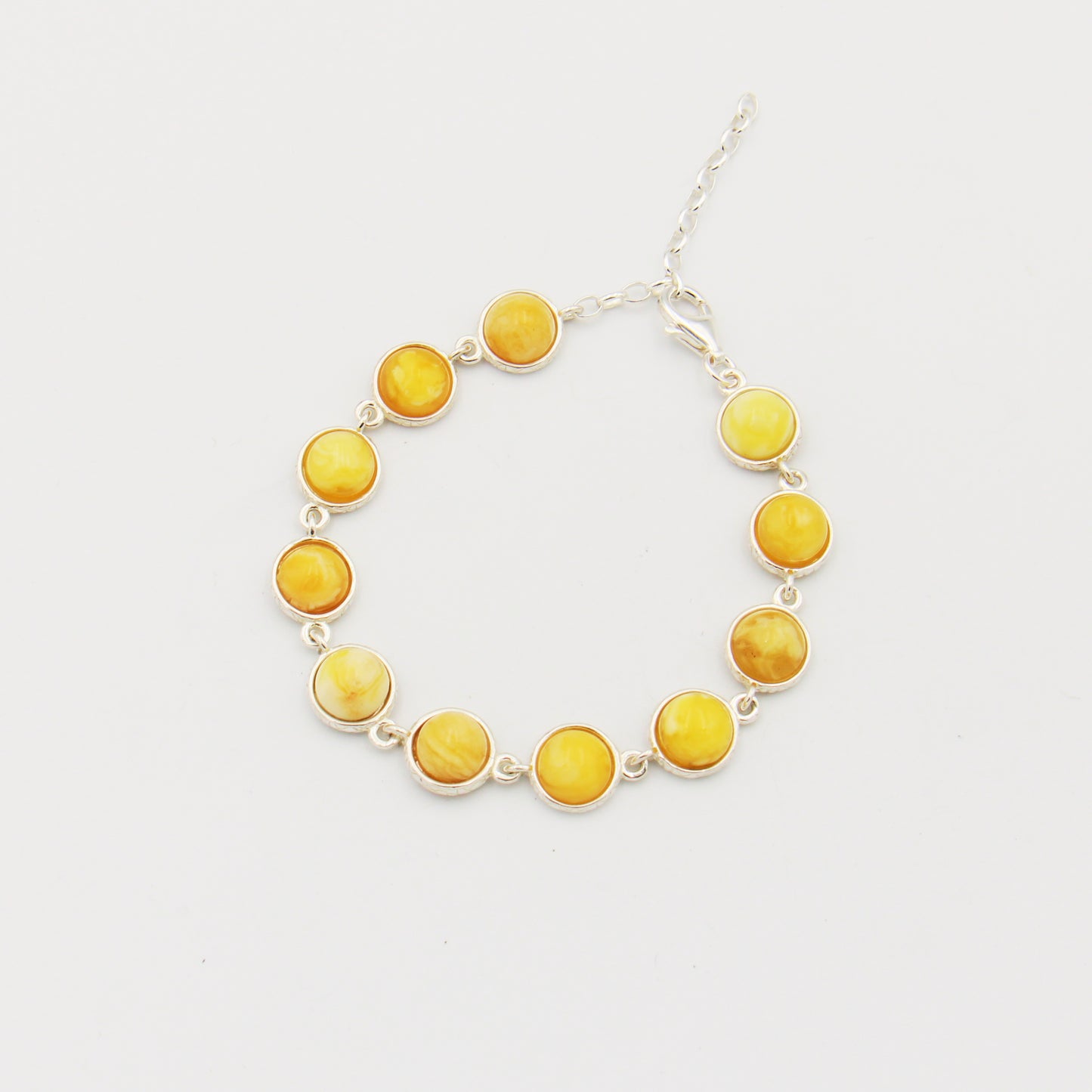 Butterscotch Amber Round Link Bracelet
