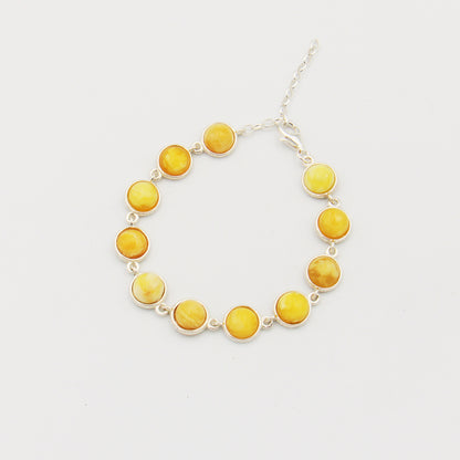 Butterscotch Amber Round Link Bracelet