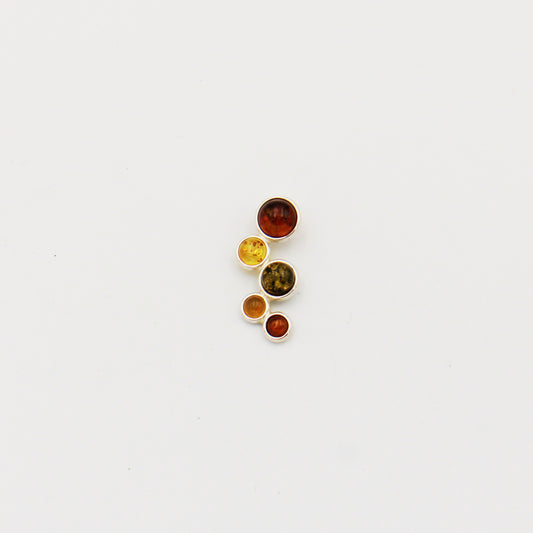 Amber Multi-Colored Circles Sterling Pendant