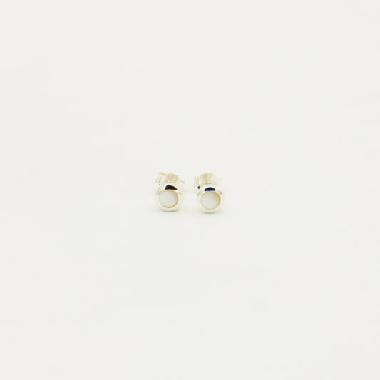 Round Mother of Pearl Sterling Studs