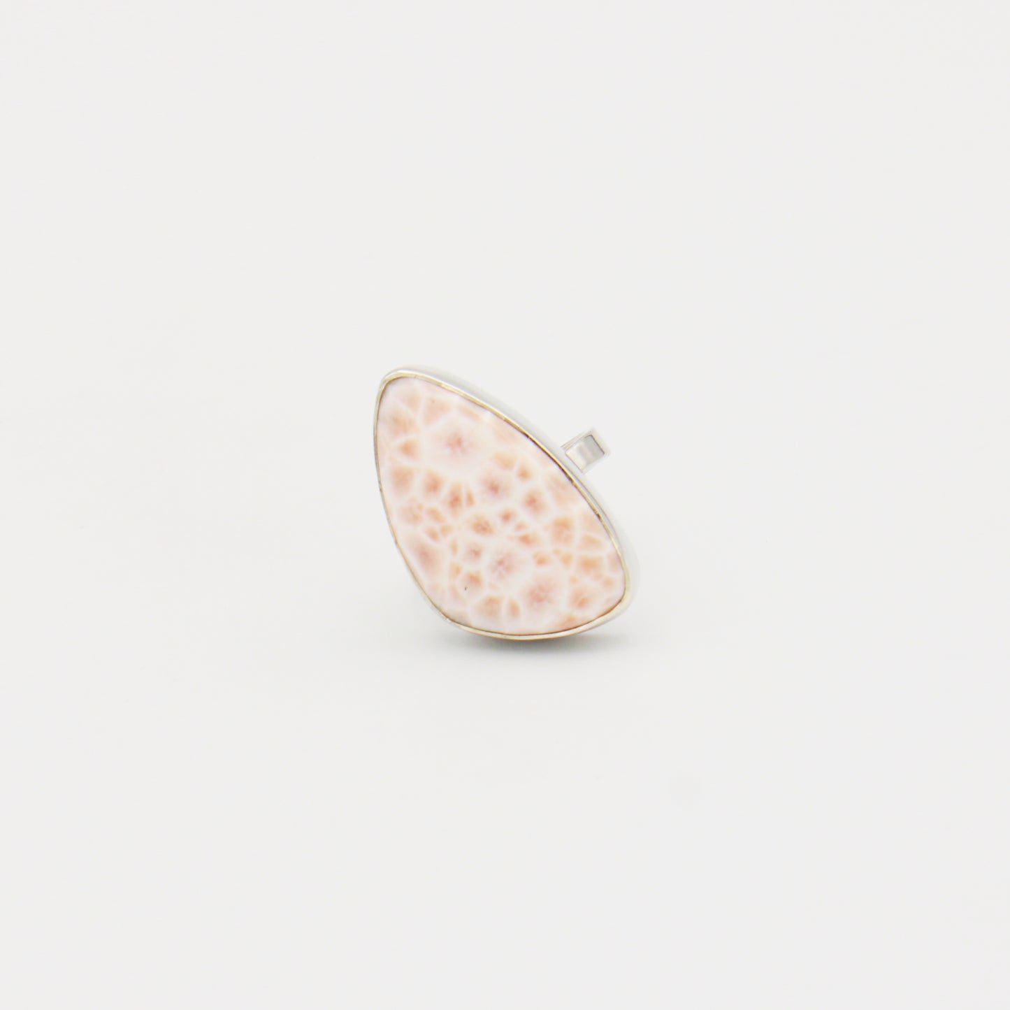 Natrolite Large Wedge Sterling Ring Adjustable