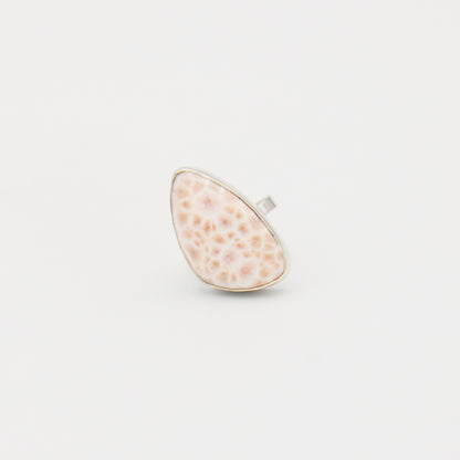 Natrolite Large Wedge Sterling Ring Adjustable