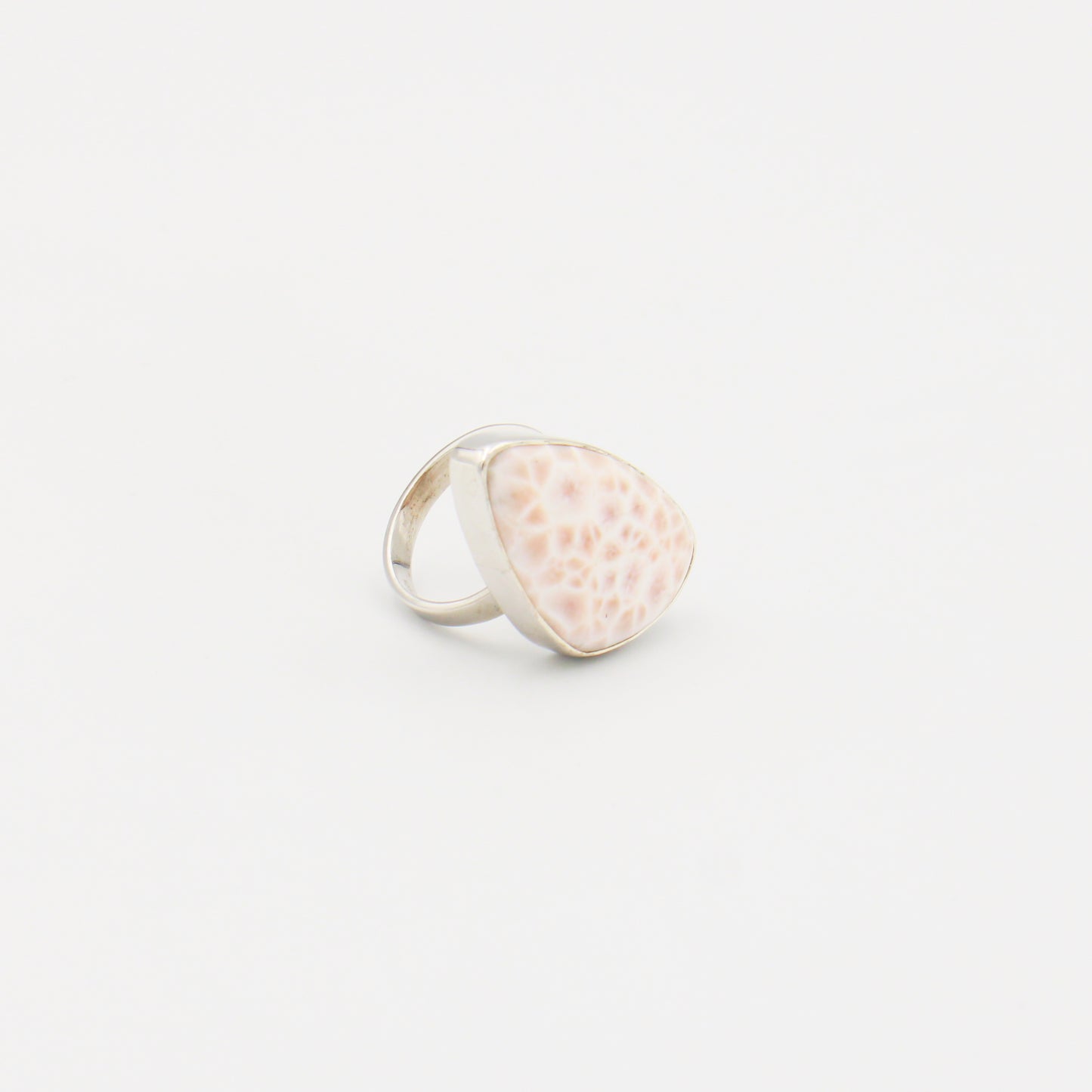 Natrolite Large Wedge Sterling Ring Adjustable