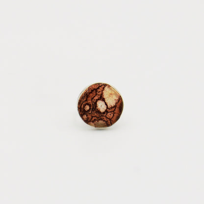 Sunflower Agate Large Round Sterling Ring Size 8