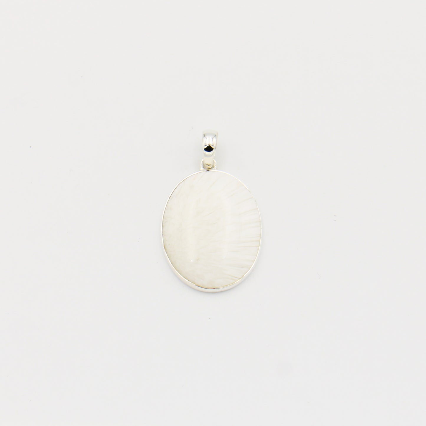 Scolecite Oval Sterling Pendant