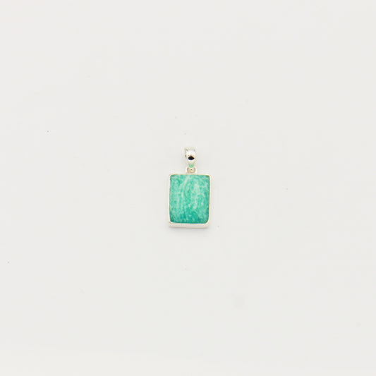 Amazonite Rectangle Sterling Pendant