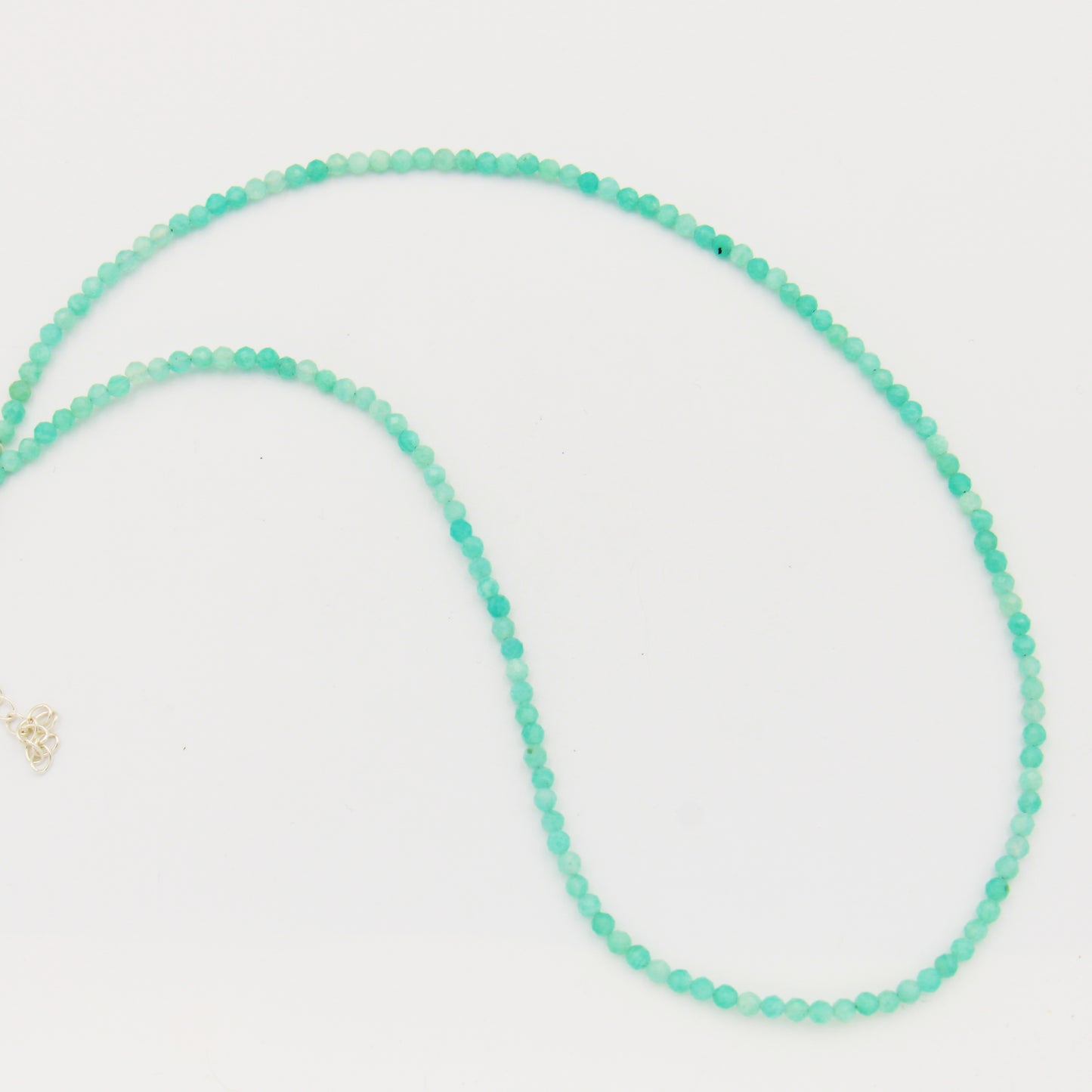 Gemstone Beaded Sterling Necklace 18-19.5"