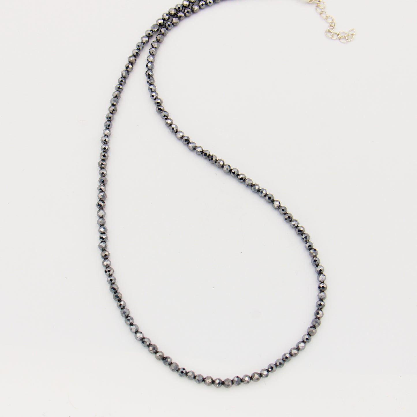 Gemstone Beaded Sterling Necklace 18-19.5"