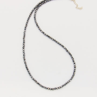 Gemstone Beaded Sterling Necklace 18-19.5"