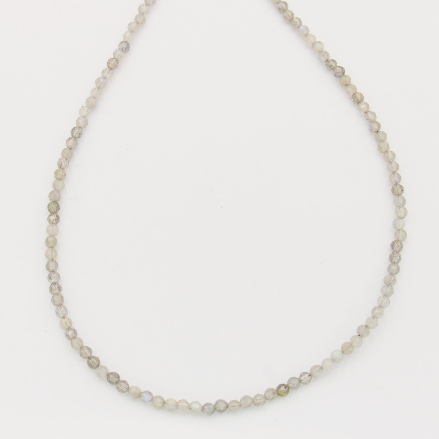 Gemstone Beaded Sterling Necklace 18-19.5"