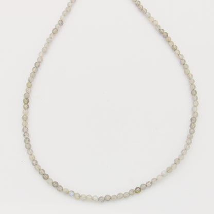 Gemstone Beaded Sterling Necklace 18-19.5"
