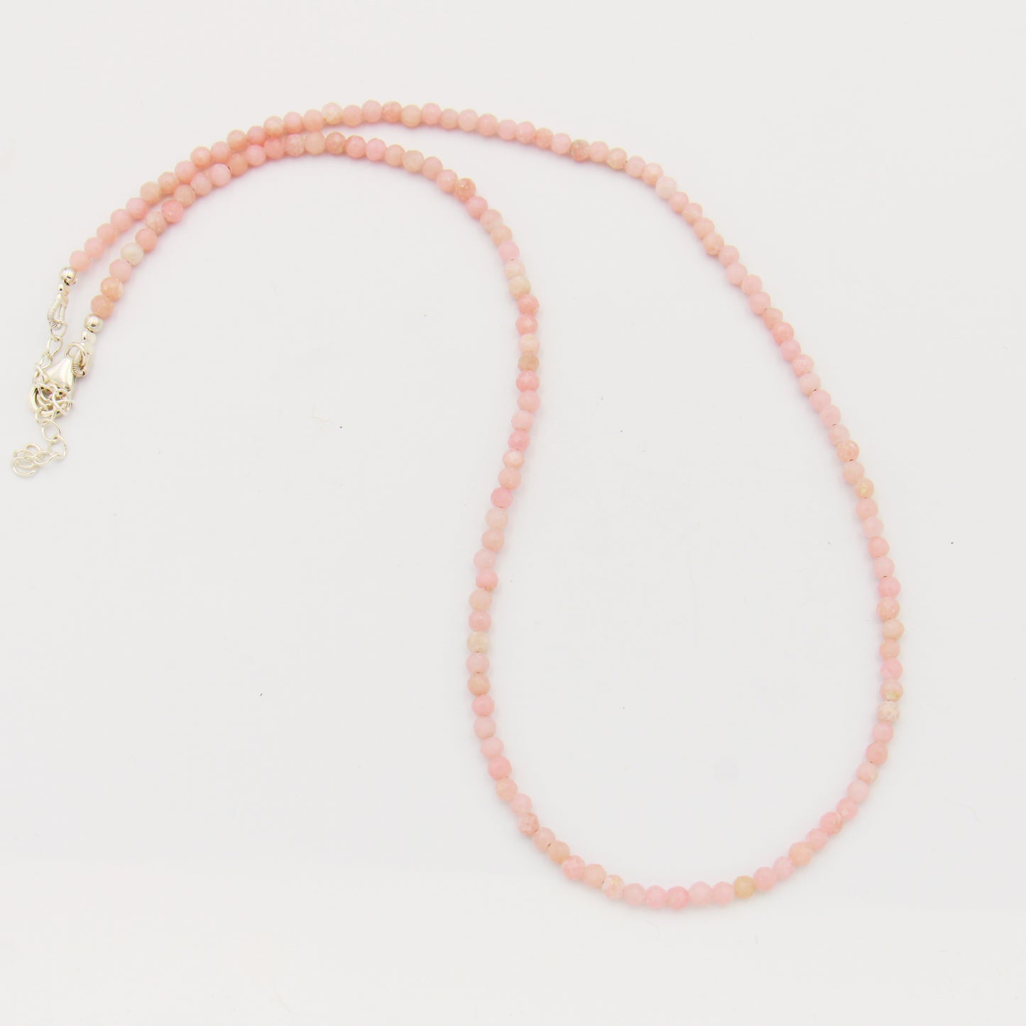 Gemstone Beaded Sterling Necklace 18-19.5"
