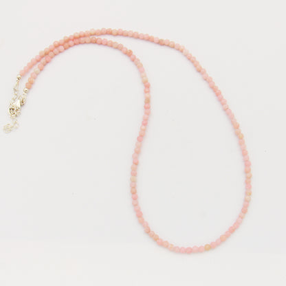 Gemstone Beaded Sterling Necklace 18-19.5"