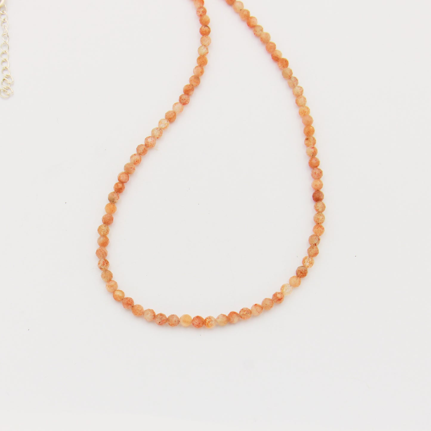 Gemstone Beaded Sterling Necklace 18-19.5"