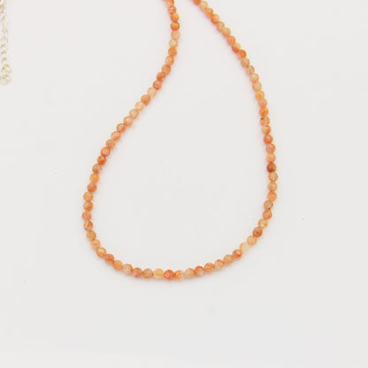 Gemstone Beaded Sterling Necklace 18-19.5"