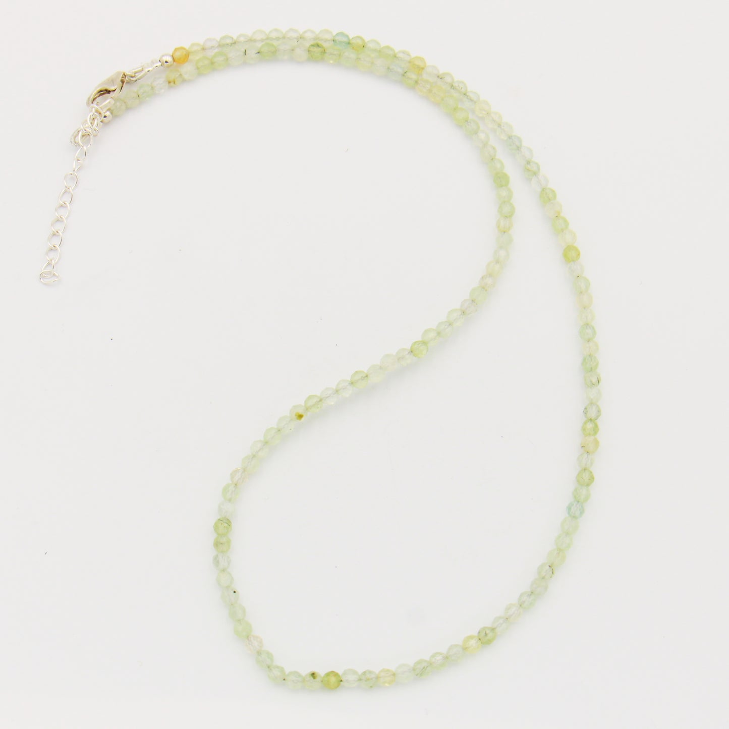 Gemstone Beaded Sterling Necklace 18-19.5"