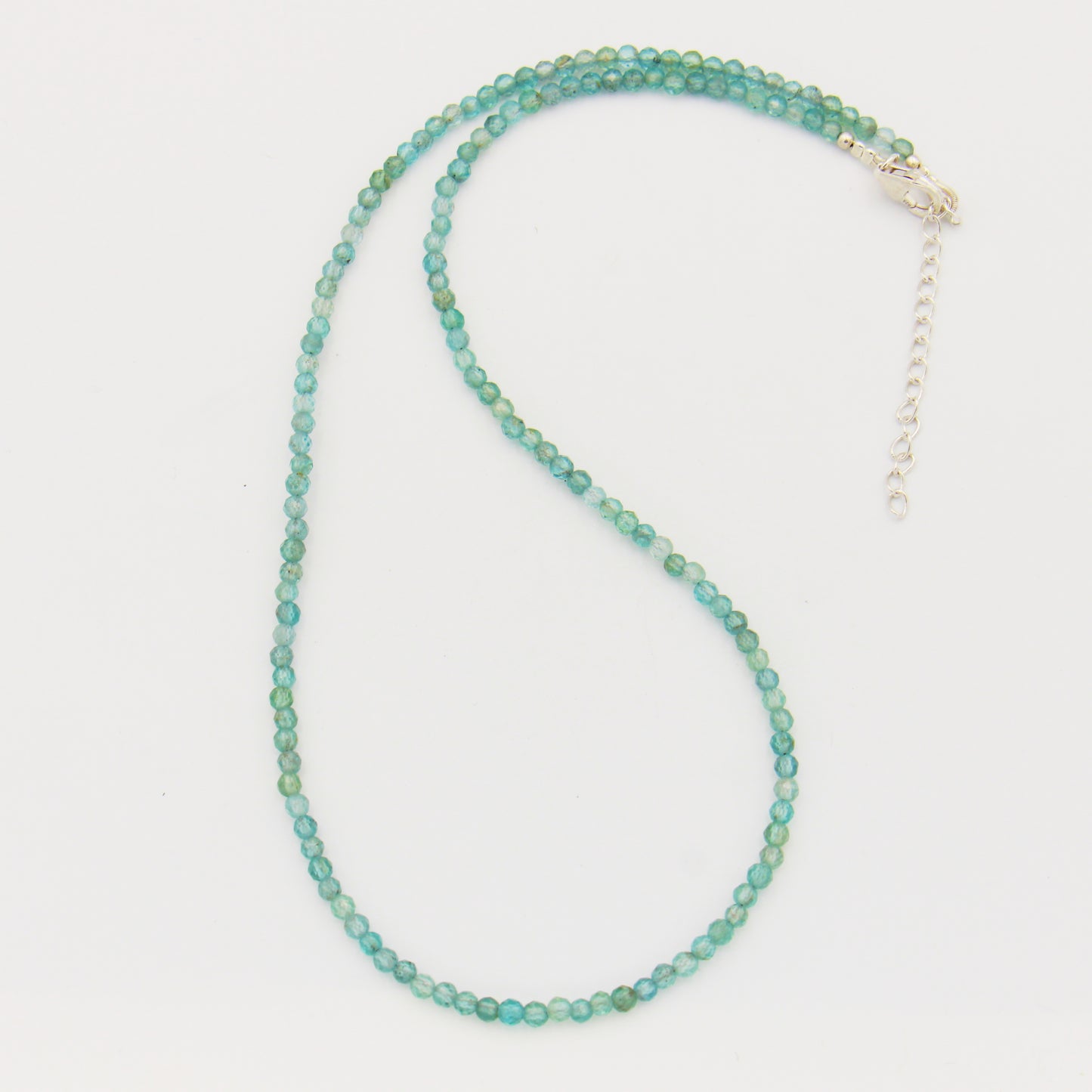 Gemstone Beaded Sterling Necklace 18-19.5"