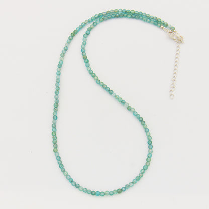 Gemstone Beaded Sterling Necklace 18-19.5"