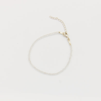Dainty Gemstone Beaded Bracelet Quartz