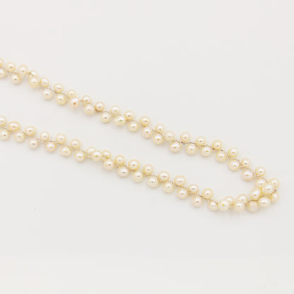 Peach Freshwater Pearl Double Sterling Necklace 18-19"