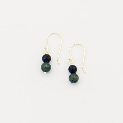 Leland Blue 2 Bead Sterling Earrings