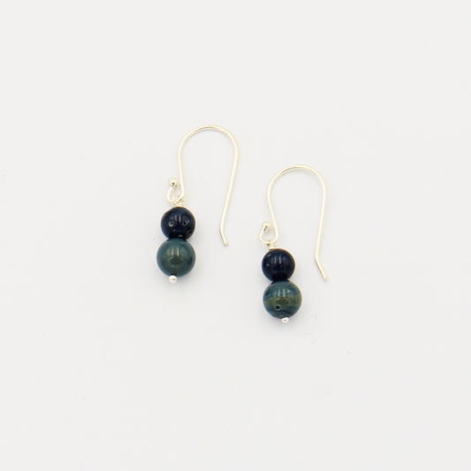 Leland Blue 2 Bead Sterling Earrings