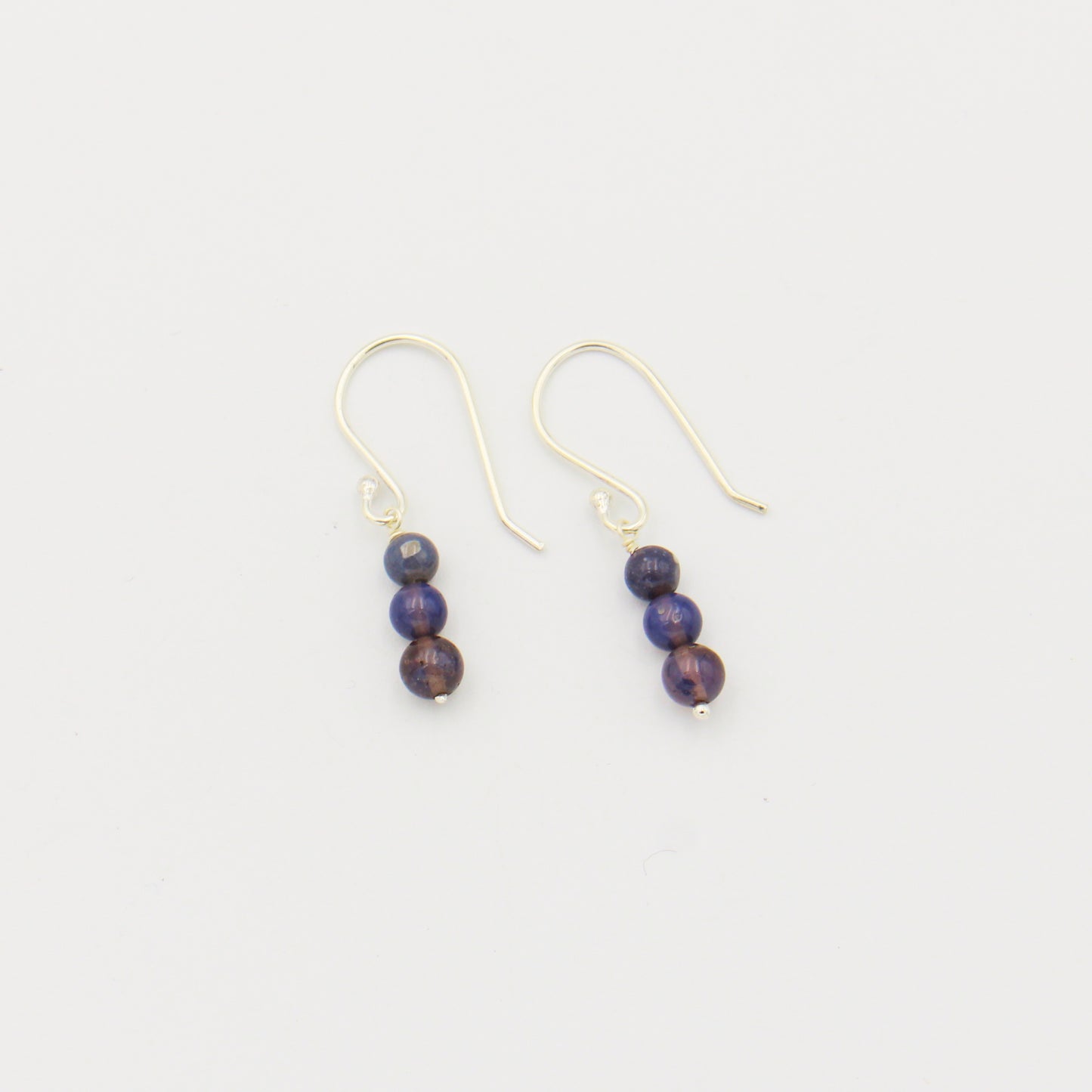 Leland Blue 3 Bead Sterling Earrings