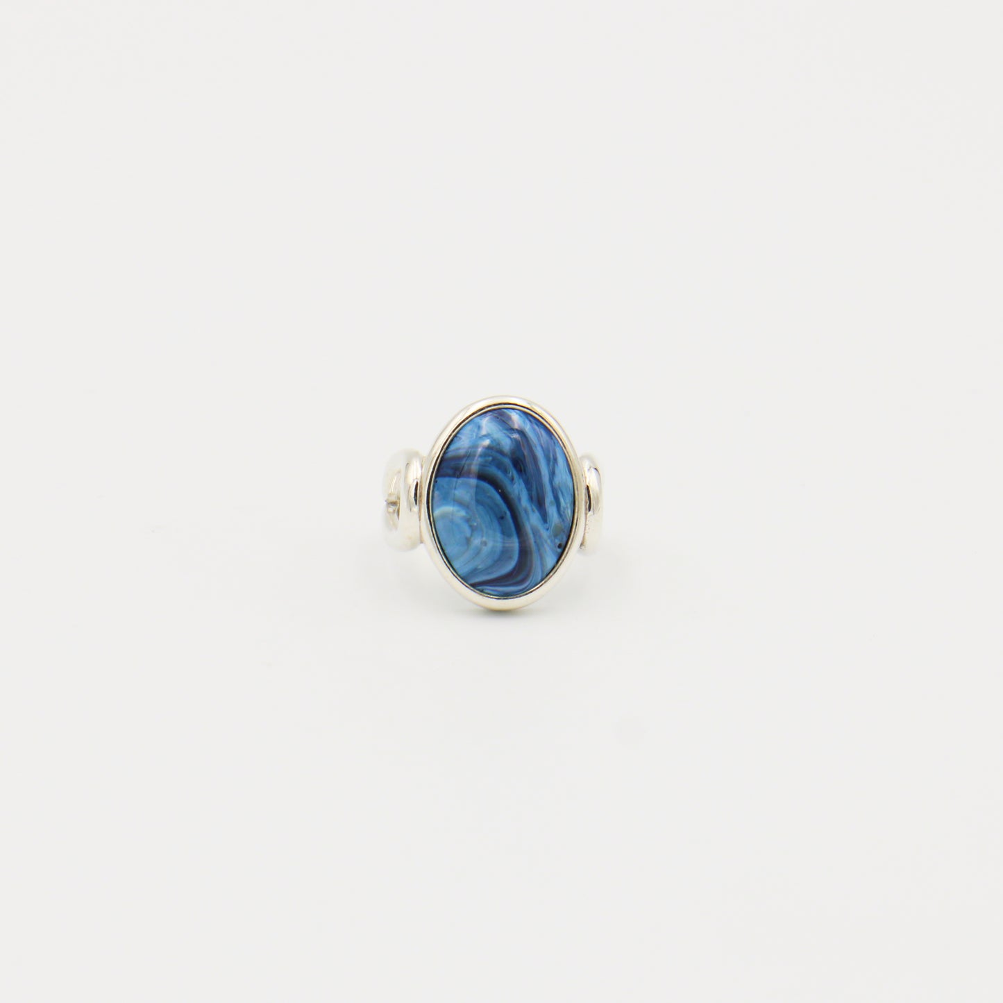 Leland Blue Oval Loop Band Sterling Ring Size 6