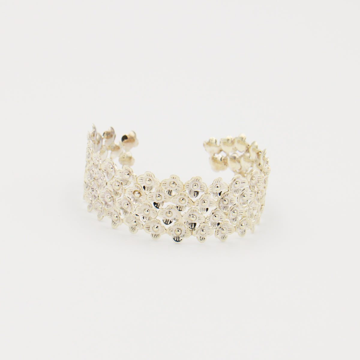 Sterling Silver Tiny Flower Cuff