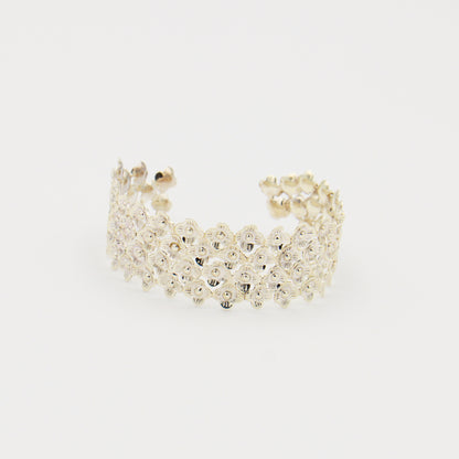 Sterling Silver Tiny Flower Cuff