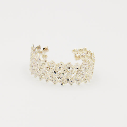 Sterling Silver Tiny Flower Cuff