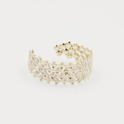 Sterling Silver Tiny Flower Cuff