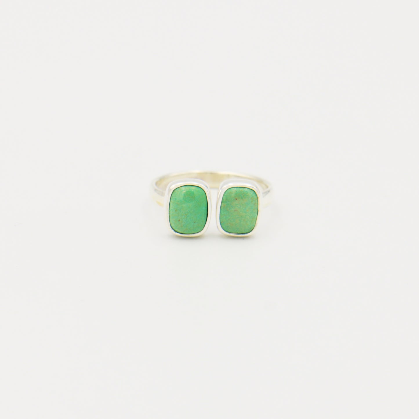 Turquoise Double Rectangle Sterling Ring Size 7