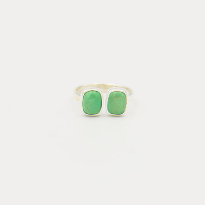 Turquoise Double Rectangle Sterling Ring Size 7
