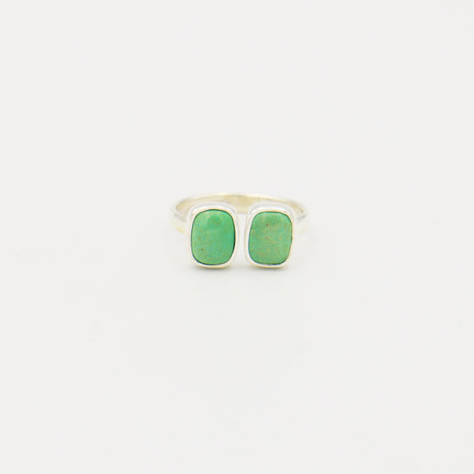 Turquoise Double Rectangle Sterling Ring Size 7