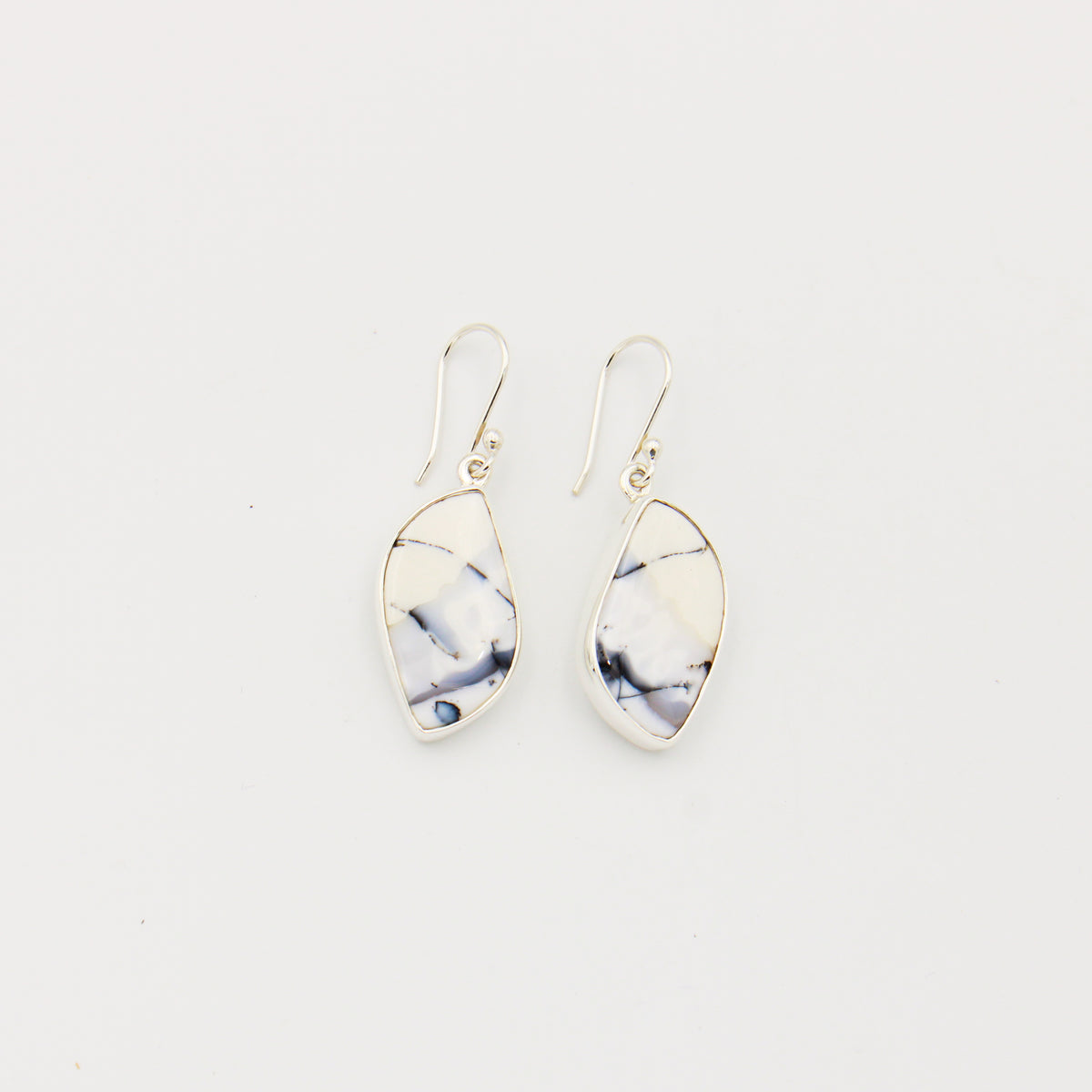 Dendratic Agate Sterling Drop Earrings
