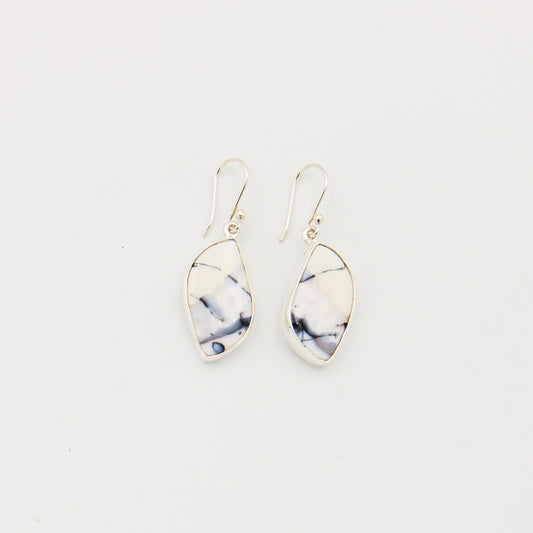 Dendratic Agate Sterling Drop Earrings
