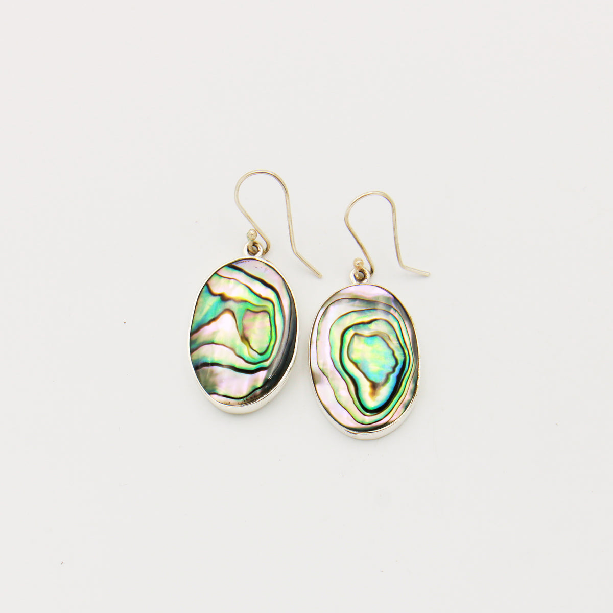 Abalone Shell Oval Sterling Earrings