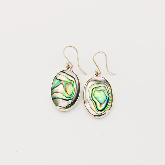 Abalone Shell Oval Sterling Earrings