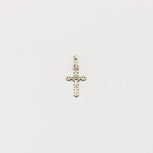 Tiny Ornate Sterling Cross Pendant