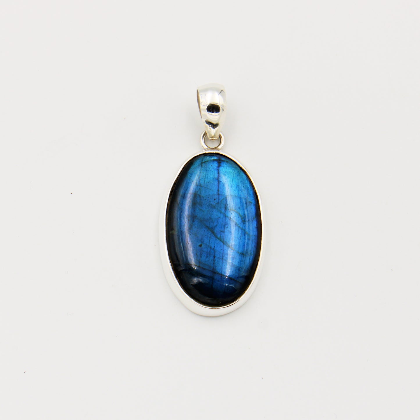 Labradorite Large Oval Sterling Pendant
