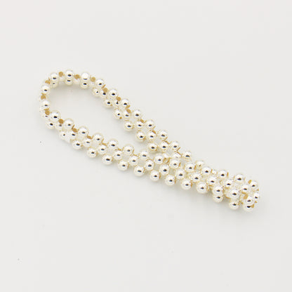 Sterling Silver Triple Bead Stretch Bracelet - Medium