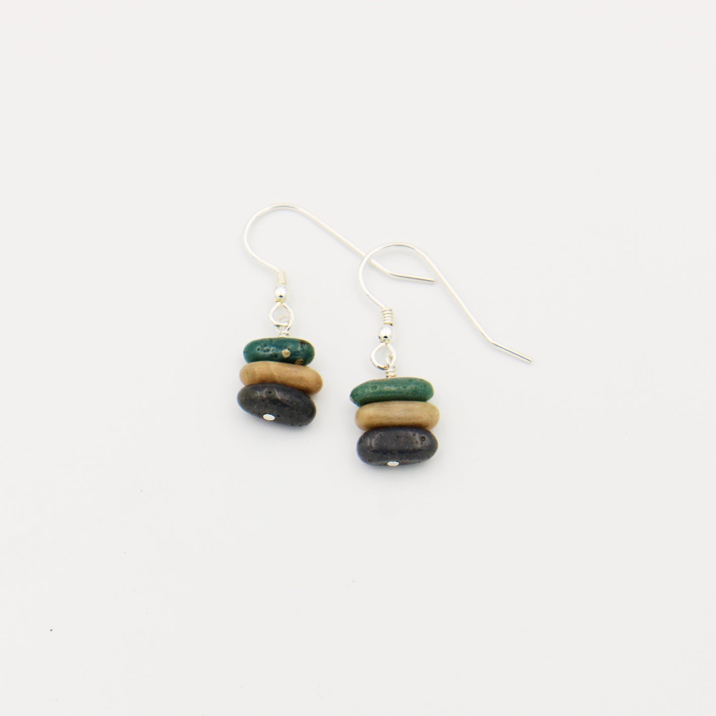 Leland Blue & Petoskey Pebble Sterling Earrings