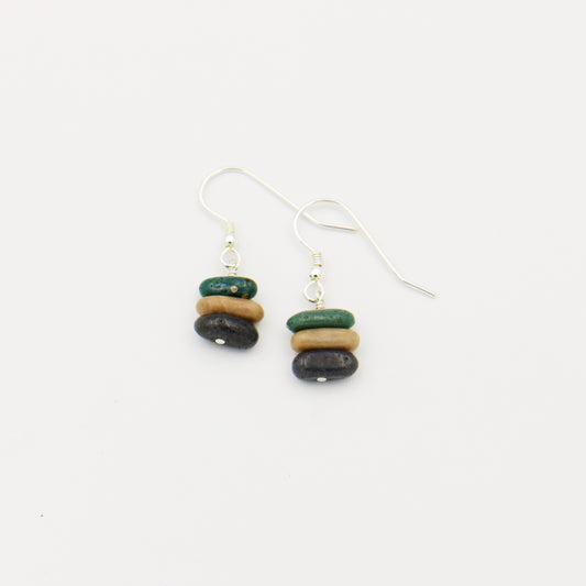 Leland Blue & Petoskey Pebble Sterling Earrings