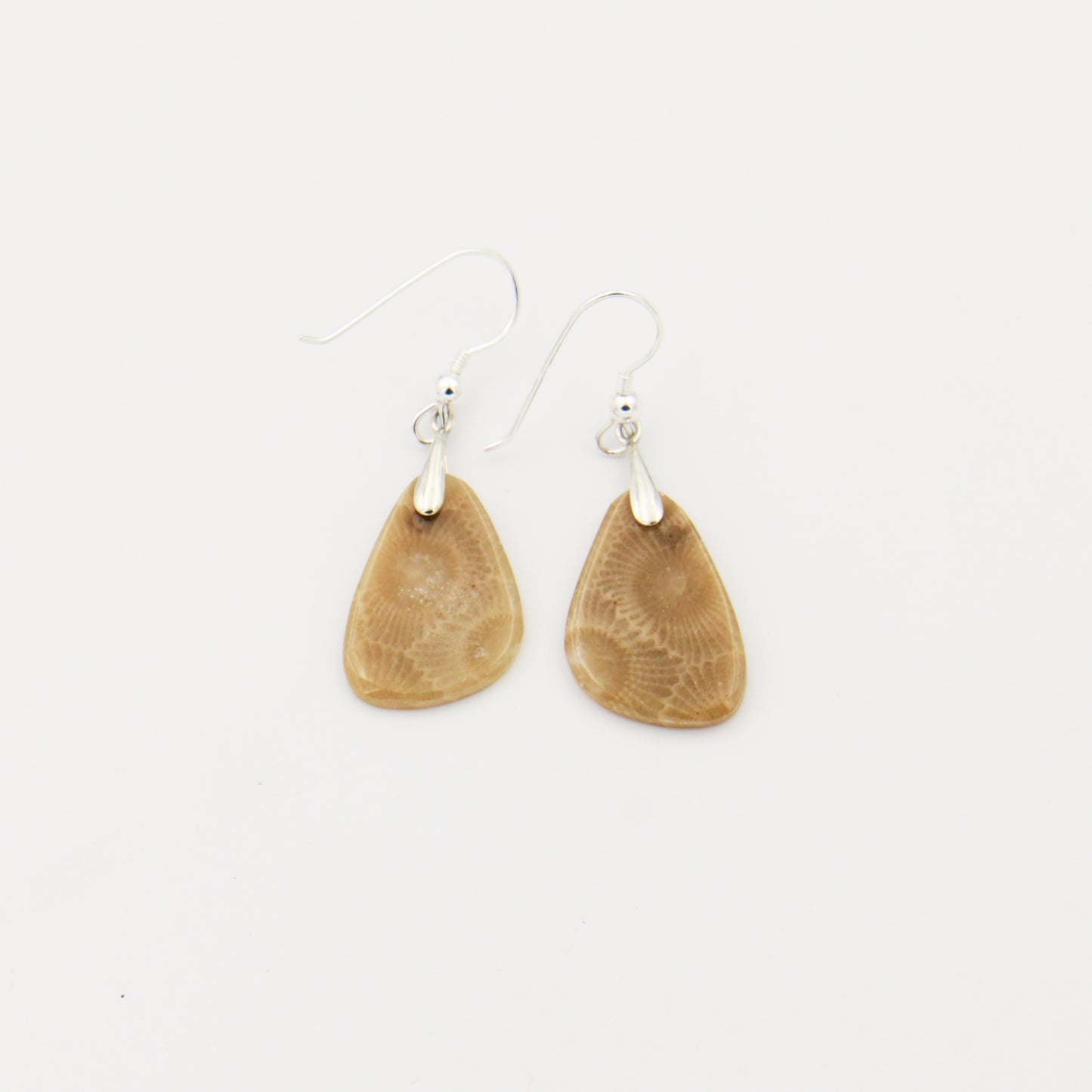 Petoskey Ovoid Slice Sterling Earrings