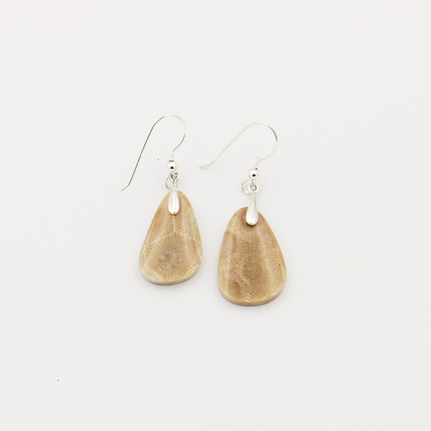 Petoskey Pear Slice Sterling Earrings