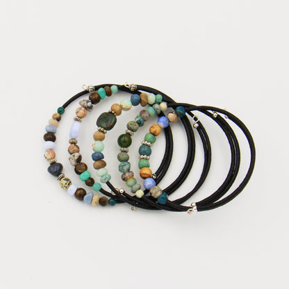 Petoskey & Leland Blue Memory Wire Bracelet