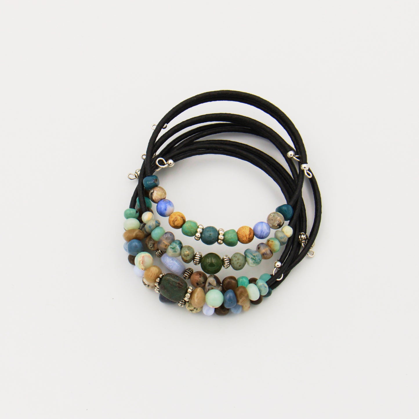 Petoskey & Leland Blue Memory Wire Bracelet